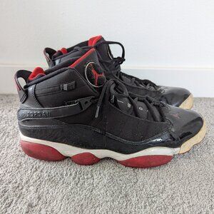 Nike Air Jordan Men's 6 Rings Black Varsity Basketball Sneakers, 13